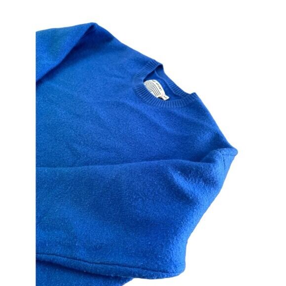 Tory Sport Womens Pullover Crewneck Sweater Rib Trim Knit Blue High Low Medium - Picture 10 of 16
